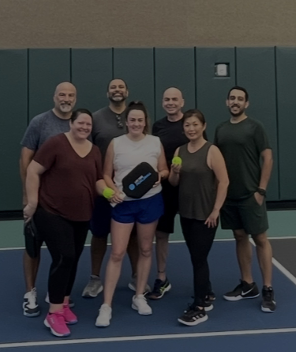 Pickleball group on court